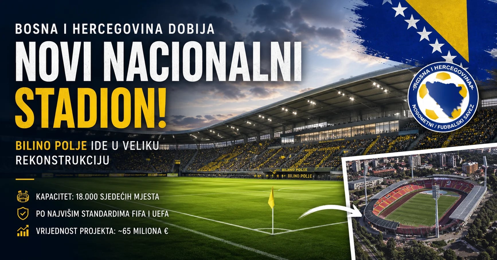 BiH dobija novi nacionalni stadion